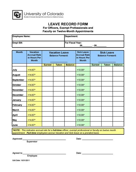 Employee Vacation Accrual Template In Excel