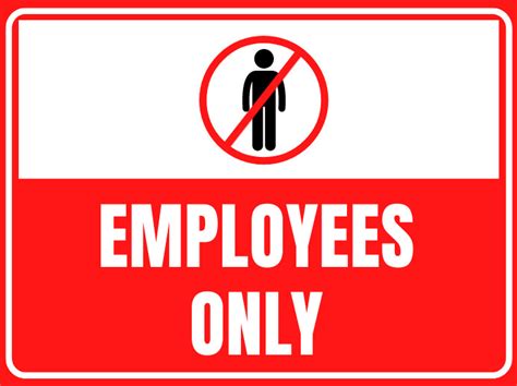 Employees Only Sign Template