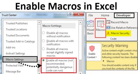 Enable Macros in Excel 365