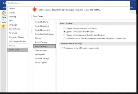 Enabling Macros through Group Policy