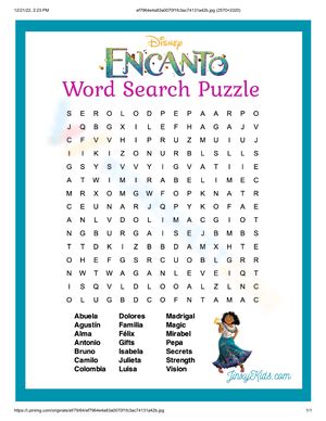 Encanto Educational Worksheets Gallery