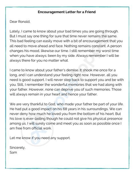 Encouragement Letter