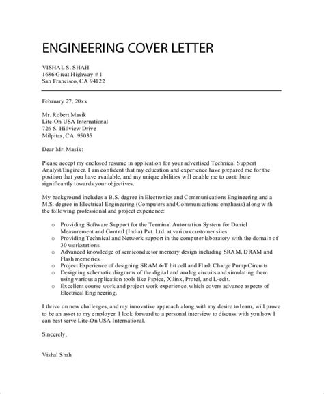 Engineering cover letter proofread