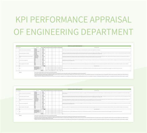 Engineering KPI Template Excel Example