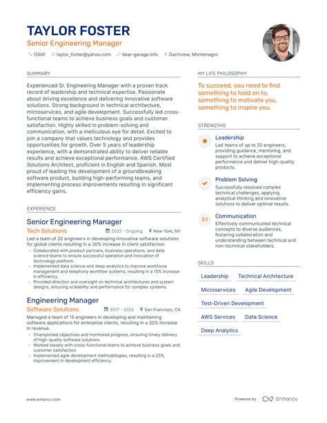 Engineering Manager Resume Template