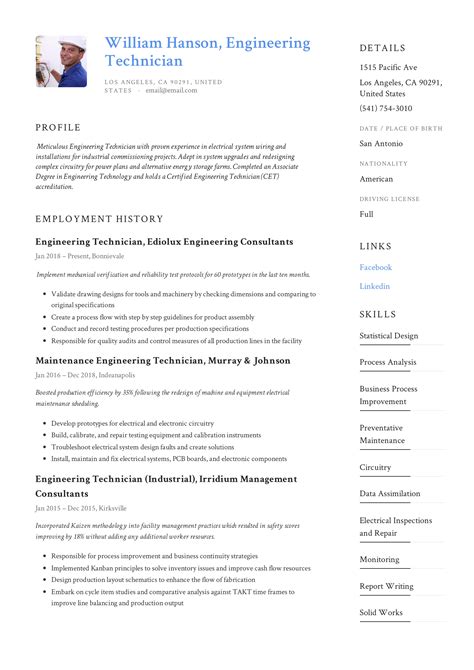 Example of a clean and concise resume format