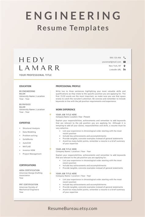 Engineering Resume Template in Microsoft Word