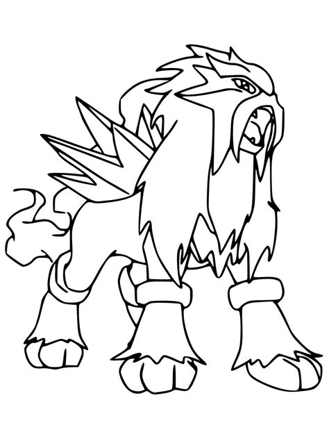 Entei Coloring Page