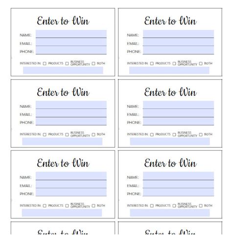 Enter to Win Template for Microsoft Word