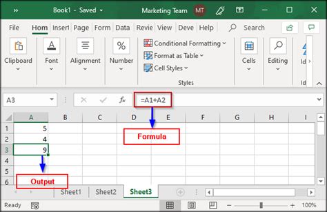 Entering formulas in Excel