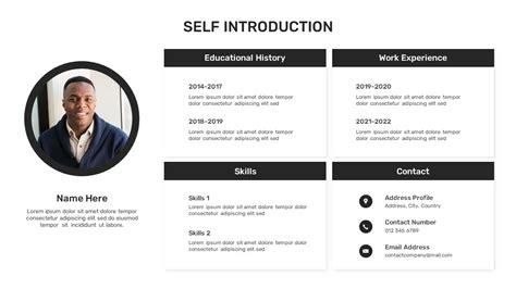 Entrepreneur Self Introduction Slide Template Design