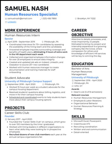 Entry-Level Resume Template for Freshers