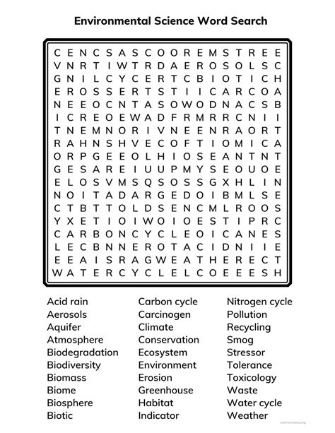 Environmental Word Search