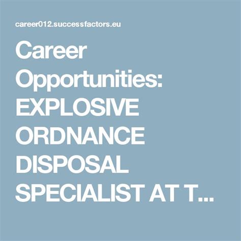 EOD Career Paths and Opportunities