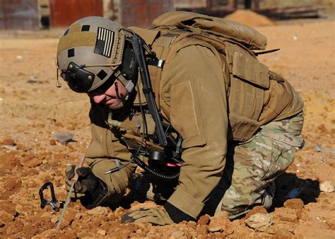 EOD technician working with explosives