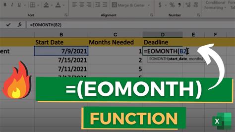 Using a Formula with the EOMONTH Function