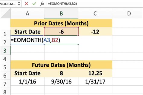 eomonth function excel