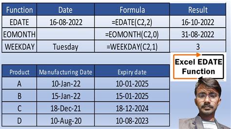 EOMONTH and WEEKDAY formula