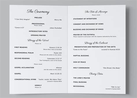 Episcopal Wedding Program Template Example 3