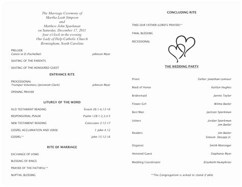 Episcopal Wedding Program Template Example 5