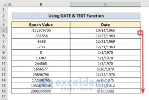 Epoch Time in Excel