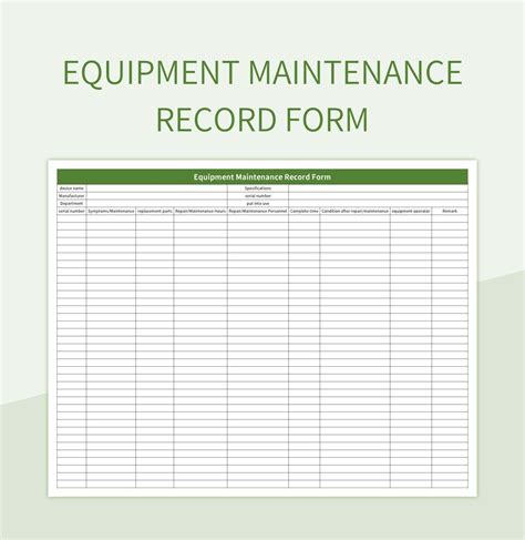 Equipment Maintenance Analytics Template