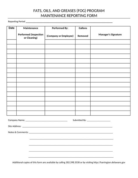 Equipment Maintenance Report Template