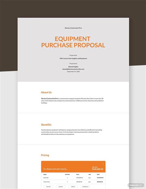 Equipment Purchase Proposal Template Word Image 9