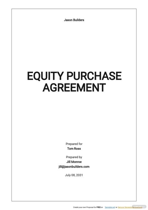 Equity buyout agreement template conclusion