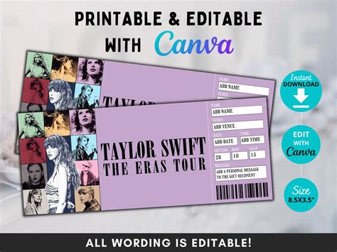 Eras Tour Ticket Template 9