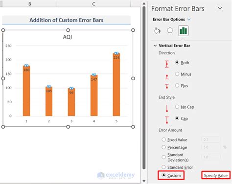 Error bars in Excel chart