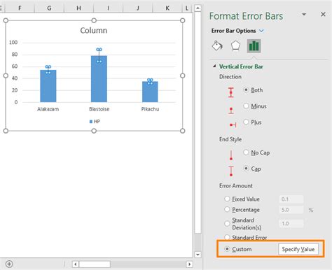 Error Bars in Excel for Mac