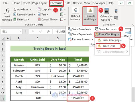 Error Checking in Excel