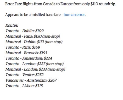 Error fares can be a great way to save money on flights