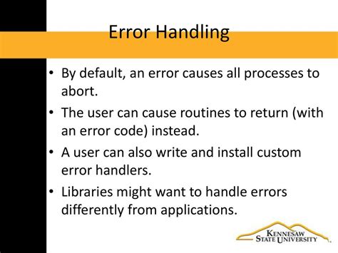 Error handling routines