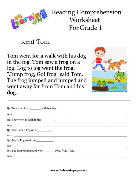 ESL reading comprehension worksheets