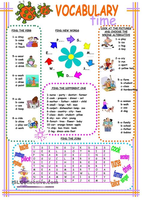 ESL vocabulary worksheets