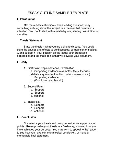 Essay Outline Template