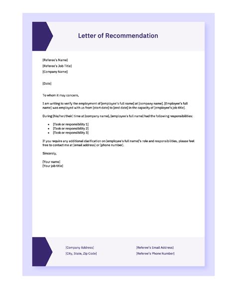 Essential Elements of Letter of Recommendation