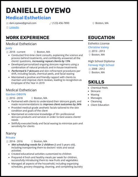 esthetician resume template 1