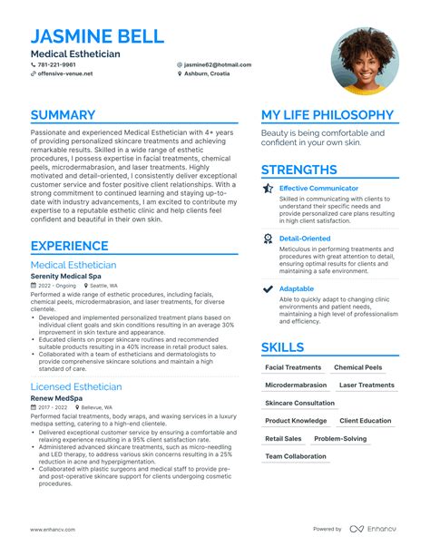 esthetician resume template 3