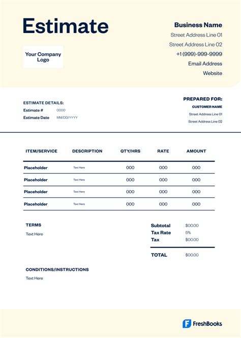 Estimate Template Styles