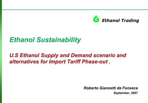 Ethanol Sustainability