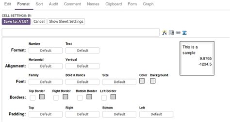 EtherCalc Formulas