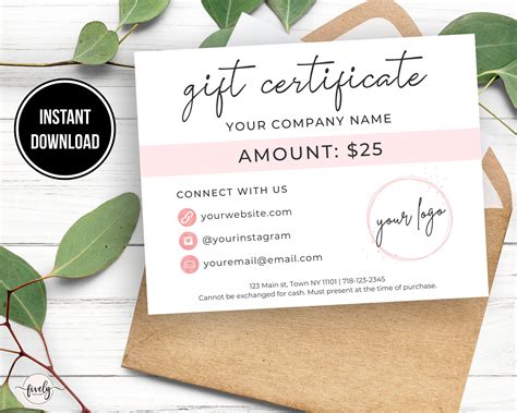 Etsy Gift Certificate Template Design Software