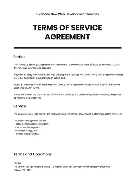 Etsy Store Terms of Service Template