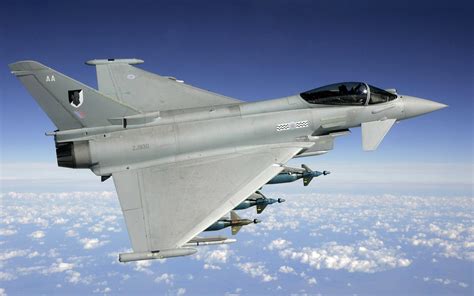 A Eurofighter Typhoon in flight