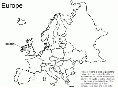 Europe Map Coloring Page Europe