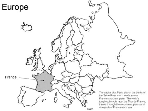 Europe Map Coloring Page France