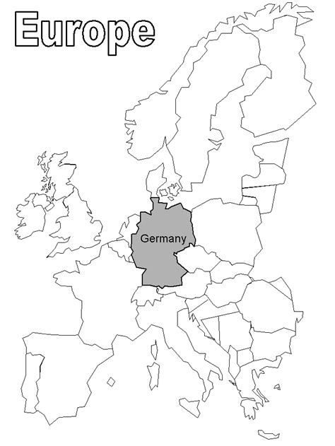 Europe Map Coloring Page Germany